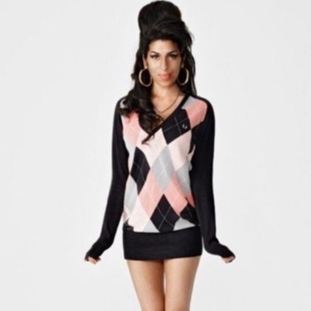 ISO Fred Perry x Amy Winehouse pink sweater dress